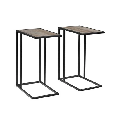 New π Set of 2 Arja Modern Glam Rectangular C Tables - Saracina Home Mocha/black β 4 New π Set of 2 Arja Modern Glam Rectangular C Tables - Saracina Home Mocha/black β - Image 2