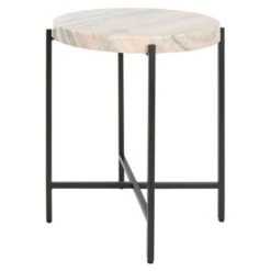 New ❤️ Azula Stone Top Accent Table Burnt Orange/Black - Safavieh 🧨 -End And Side Tables shop unnamed file 3228