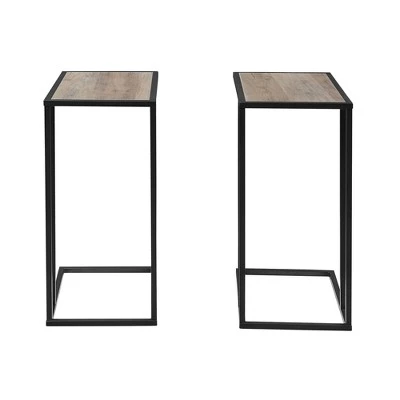 New π Set of 2 Arja Modern Glam Rectangular C Tables - Saracina Home Mocha/black β 7 New π Set of 2 Arja Modern Glam Rectangular C Tables - Saracina Home Mocha/black β - Image 5