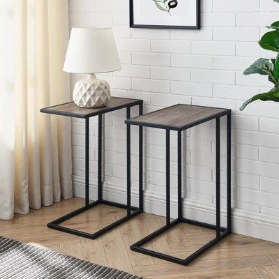 New π Set of 2 Arja Modern Glam Rectangular C Tables - Saracina Home Mocha/black β 9 New π Set of 2 Arja Modern Glam Rectangular C Tables - Saracina Home Mocha/black β - Image 7