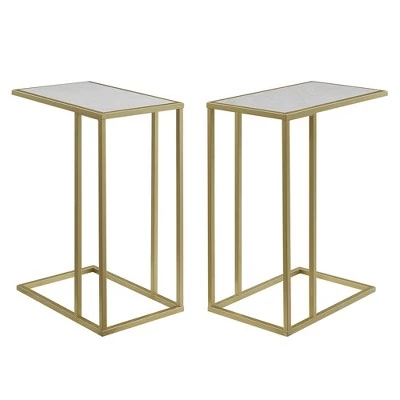 New π Set of 2 Arja Modern Glam Rectangular C Tables - Saracina Home Mocha/black β 13 New π Set of 2 Arja Modern Glam Rectangular C Tables - Saracina Home Mocha/black β - Image 11