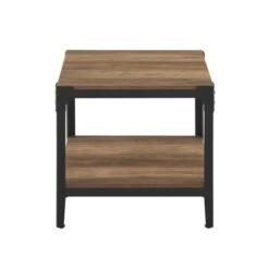 Discount 💯 Set of 2 Benny Urban Industrial Angle Iron Side Tables - Saracina Home Dark Walnut 👏 -End And Side Tables shop unnamed file 33