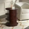 Best deal ❤️ 55 Downing Street Mid Century Modern Walnut Wood Round Accent Side End Table 19 3/4" Wide with Drawer and Shelf Brown for Living Room Home 🎉 -End And Side Tables shop unnamed file 3310