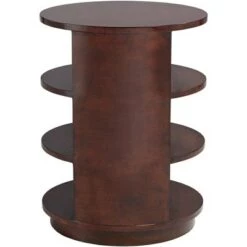 Best deal ❤️ 55 Downing Street Mid Century Modern Walnut Wood Round Accent Side End Table 19 3/4" Wide with Drawer and Shelf Brown for Living Room Home 🎉 -End And Side Tables shop unnamed file 3316