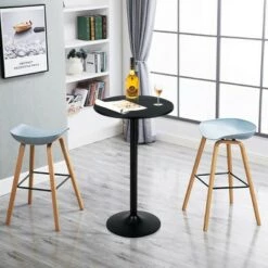 Promo 🛒 Costway 24" Round Pub Table Bistro Bar Height Cocktail Table W/Metal Base Indoor Black 😉 -End And Side Tables shop unnamed file 3352