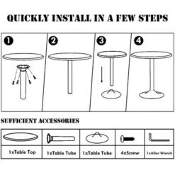 Promo 🛒 Costway 24" Round Pub Table Bistro Bar Height Cocktail Table W/Metal Base Indoor Black 😉 -End And Side Tables shop unnamed file 3357