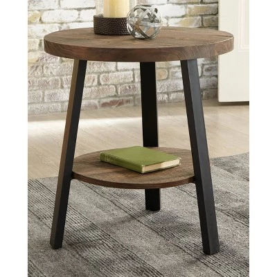 Flash Sale π Chanzen Round End Table Brown/Black - Signature Design by Ashley β€οΈ 3 Flash Sale π Chanzen Round End Table Brown/Black - Signature Design by Ashley β€οΈ