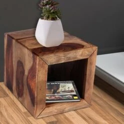 Best reviews of ✨ Cube Shape Rosewood Side Table Brown - The Urban Port 🔔 -End And Side Tables shop unnamed file 3423