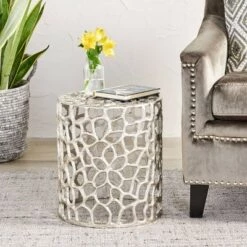 Discount 🎉 Doyers Modern Iron Mesh Accent Table Light Gray - Christopher Knight Home 🥰