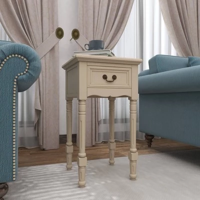 Cheapest β¨ Traditional Wood Accent Table Ivory - Olivia & May π 6 Cheapest β¨ Traditional Wood Accent Table Ivory - Olivia & May π - Image 4