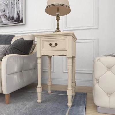 Cheapest β¨ Traditional Wood Accent Table Ivory - Olivia & May π 8 Cheapest β¨ Traditional Wood Accent Table Ivory - Olivia & May π - Image 6