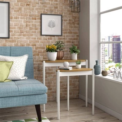 Buy π Tallulah Nesting Tables - Novogratz Walnut/white π 3 Buy π Tallulah Nesting Tables - Novogratz Walnut/white π