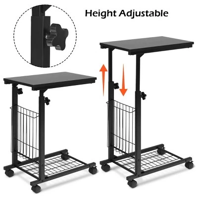 Best Sale ✔️ Costway Height Adjustable Sofa Side Table Snack End Slide Under Table Rolling Casters ⌛ 6 Best Sale ✔️ Costway Height Adjustable Sofa Side Table Snack End Slide Under Table Rolling Casters ⌛ - Image 4