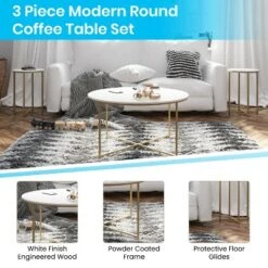 Flash Sale ✨ Flash Furniture Hampstead Collection Coffee and End Table Set - Laminate Top with Crisscross Frame, 3 Piece Occasional Table Set 💯 -End And Side Tables shop unnamed file 3522