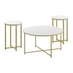 Flash Sale ✨ Flash Furniture Hampstead Collection Coffee and End Table Set - Laminate Top with Crisscross Frame, 3 Piece Occasional Table Set 💯 -End And Side Tables shop unnamed file 3526