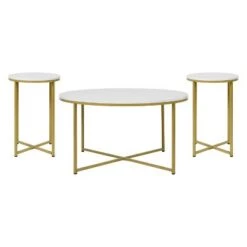 Flash Sale ✨ Flash Furniture Hampstead Collection Coffee and End Table Set - Laminate Top with Crisscross Frame, 3 Piece Occasional Table Set 💯 -End And Side Tables shop unnamed file 3528