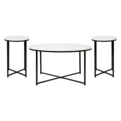 Flash Sale ✨ Flash Furniture Hampstead Collection Coffee and End Table Set - Laminate Top with Crisscross Frame, 3 Piece Occasional Table Set 💯 -End And Side Tables shop unnamed file 3530