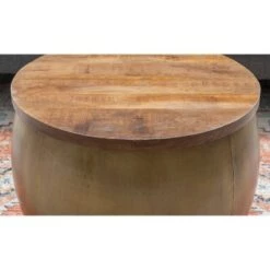 Cheapest ⭐ Beaton Drum with Storage - Powell Company Pewter 🤩 -End And Side Tables shop unnamed file 3600