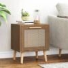 Outlet 👏 Hulett Contemporary End Table with Storage Walnut/Natural/Antique Gold - Christopher Knight Home 😍