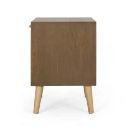 Outlet 👏 Hulett Contemporary End Table with Storage Walnut/Natural/Antique Gold - Christopher Knight Home 😍 -End And Side Tables shop unnamed file 3634
