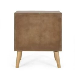 Outlet 👏 Hulett Contemporary End Table with Storage Walnut/Natural/Antique Gold - Christopher Knight Home 😍 -End And Side Tables shop unnamed file 3636