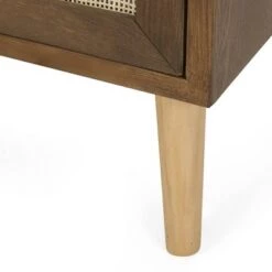 Outlet 👏 Hulett Contemporary End Table with Storage Walnut/Natural/Antique Gold - Christopher Knight Home 😍 -End And Side Tables shop unnamed file 3637
