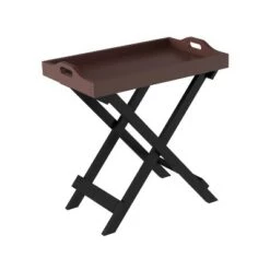 Deals 🔔 Hastings Home Folding Wood Portable Side Table With Removable Tray Top - Cherry/Black 🎉 -End And Side Tables shop unnamed file 3645