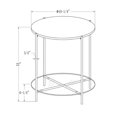 Best deal β¨ 20" Glass and Faux Marble Glam Round Side Table - Saracina Home White Marble Top/chrome π 6 Best deal β¨ 20" Glass and Faux Marble Glam Round Side Table - Saracina Home White Marble Top/chrome π - Image 4