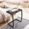 Cheapest 🥰 Costway Sofa Side End Table C-shaped Coffee Tray Laptop Snack Stand with Steel Frame 😀