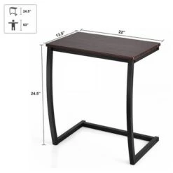 Cheapest 🥰 Costway Sofa Side End Table C-shaped Coffee Tray Laptop Snack Stand with Steel Frame 😀 -End And Side Tables shop unnamed file 3674