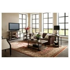 Deals π 20" Modesto 2 Shelf Solid Wood and Metal End Table Reclaimed Wood Brown - Alaterre Furniture β