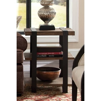 Deals π 20" Modesto 2 Shelf Solid Wood and Metal End Table Reclaimed Wood Brown - Alaterre Furniture β 4 Deals π 20" Modesto 2 Shelf Solid Wood and Metal End Table Reclaimed Wood Brown - Alaterre Furniture β - Image 2