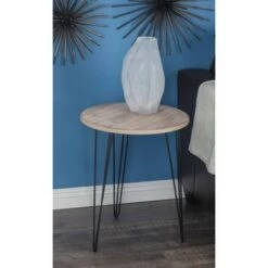 Top 10 😀 Olivia & May Modern Wood and Metal Accent Table Light Brown - Olivia & May 🥰
