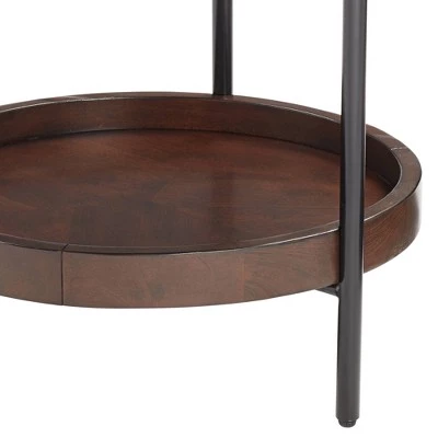 Brand new β€οΈ 55 Downing Street Vintage Bronze Metal Round Accent Table 20 1/4" Wide Brown Walnut Wood Top and Shelf for Living Room Home House π― 5 Brand new β€οΈ 55 Downing Street Vintage Bronze Metal Round Accent Table 20 1/4" Wide Brown Walnut Wood Top and Shelf for Living Room Home House π― - Image 3