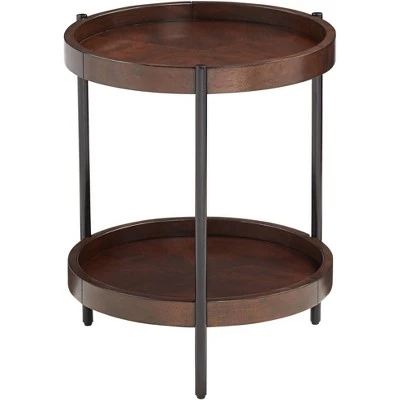 Brand new β€οΈ 55 Downing Street Vintage Bronze Metal Round Accent Table 20 1/4" Wide Brown Walnut Wood Top and Shelf for Living Room Home House π― 6 Brand new β€οΈ 55 Downing Street Vintage Bronze Metal Round Accent Table 20 1/4" Wide Brown Walnut Wood Top and Shelf for Living Room Home House π― - Image 4