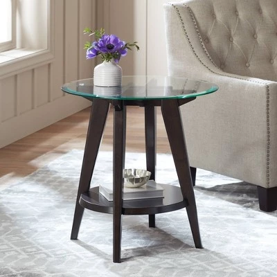 Best deal π 55 Downing Street Farmhouse Wood Round Accent Table 24" Wide with Shelf Dark Brown Tempered Glass Tabletop Living Room Home House π₯ 3 Best deal π 55 Downing Street Farmhouse Wood Round Accent Table 24" Wide with Shelf Dark Brown Tempered Glass Tabletop Living Room Home House π₯