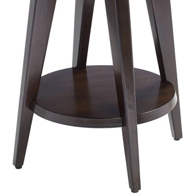 Best deal π 55 Downing Street Farmhouse Wood Round Accent Table 24" Wide with Shelf Dark Brown Tempered Glass Tabletop Living Room Home House π₯ 6 Best deal π 55 Downing Street Farmhouse Wood Round Accent Table 24" Wide with Shelf Dark Brown Tempered Glass Tabletop Living Room Home House π₯ - Image 4