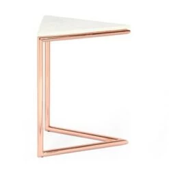 Best deal 😍 Corral Modern Glam Handcrafted Banswara Marble Top C Shaped Side Table White/Rose Gold - Christopher Knight Home 😀 -End And Side Tables shop unnamed file 3741
