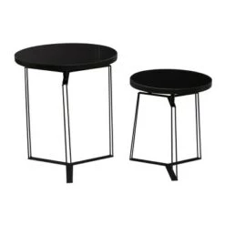 Best Sale 🎁 Olivia & May Set of 2 Modern Metal Accent Tables Black - Olivia & May ✨ -End And Side Tables shop unnamed file 379
