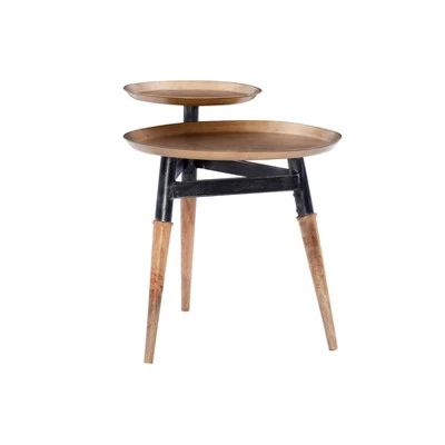 Buy π― Charlane 2 Tier Side Table Gold - Powell Company π 3 Buy π― Charlane 2 Tier Side Table Gold - Powell Company π