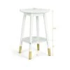 Outlet ✨ Costway 2PCS Round End Table Storage Shelf Home Decor Accent Side Table White ⌛ -End And Side Tables shop unnamed file 3813