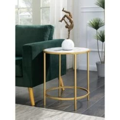 Outlet 👏 Breighton Home Gold Coast Deluxe Mirrored Round End Table - Johar Furniture ✔️ -End And Side Tables shop unnamed file 3840
