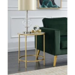Outlet 👏 Breighton Home Gold Coast Deluxe Mirrored Round End Table - Johar Furniture ✔️ -End And Side Tables shop unnamed file 3841