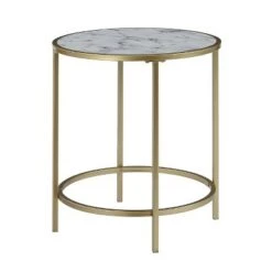 Outlet 👏 Breighton Home Gold Coast Deluxe Mirrored Round End Table - Johar Furniture ✔️ -End And Side Tables shop unnamed file 3844