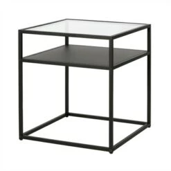 Best Sale 🎉 Henn& Hart Metal Industrial Side Table in Black and Bronze Finish - Henn&Hart 🥰 -End And Side Tables shop unnamed file 3848