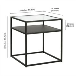 Best Sale 🎉 Henn& Hart Metal Industrial Side Table in Black and Bronze Finish - Henn&Hart 🥰 -End And Side Tables shop unnamed file 3851
