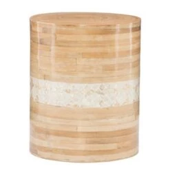 Best Sale 🤩 Pammela Bamboo Drum Table - Linon Natural/black 🛒 -End And Side Tables shop unnamed file 3873