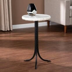 Discount 🔥 Kiawotto Round Marble Top Accent Table Black/White - Aiden Lane ✨