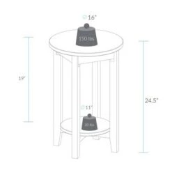 Discount 🌟 American Oak Top Round End Table Forest Gray/Black - Flora Home ⌛ -End And Side Tables shop unnamed file 3921