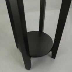 Discount 🌟 American Oak Top Round End Table Forest Gray/Black - Flora Home ⌛ -End And Side Tables shop unnamed file 3925